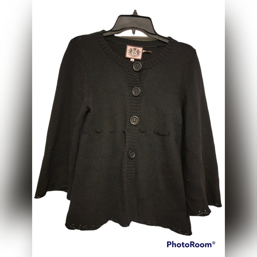Juicy Couture Black Knit Jacket in Medium